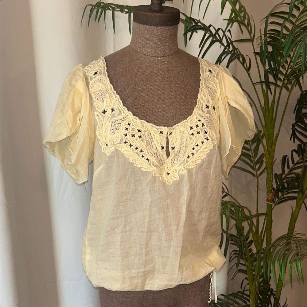 Crocheted Sheer Blouse